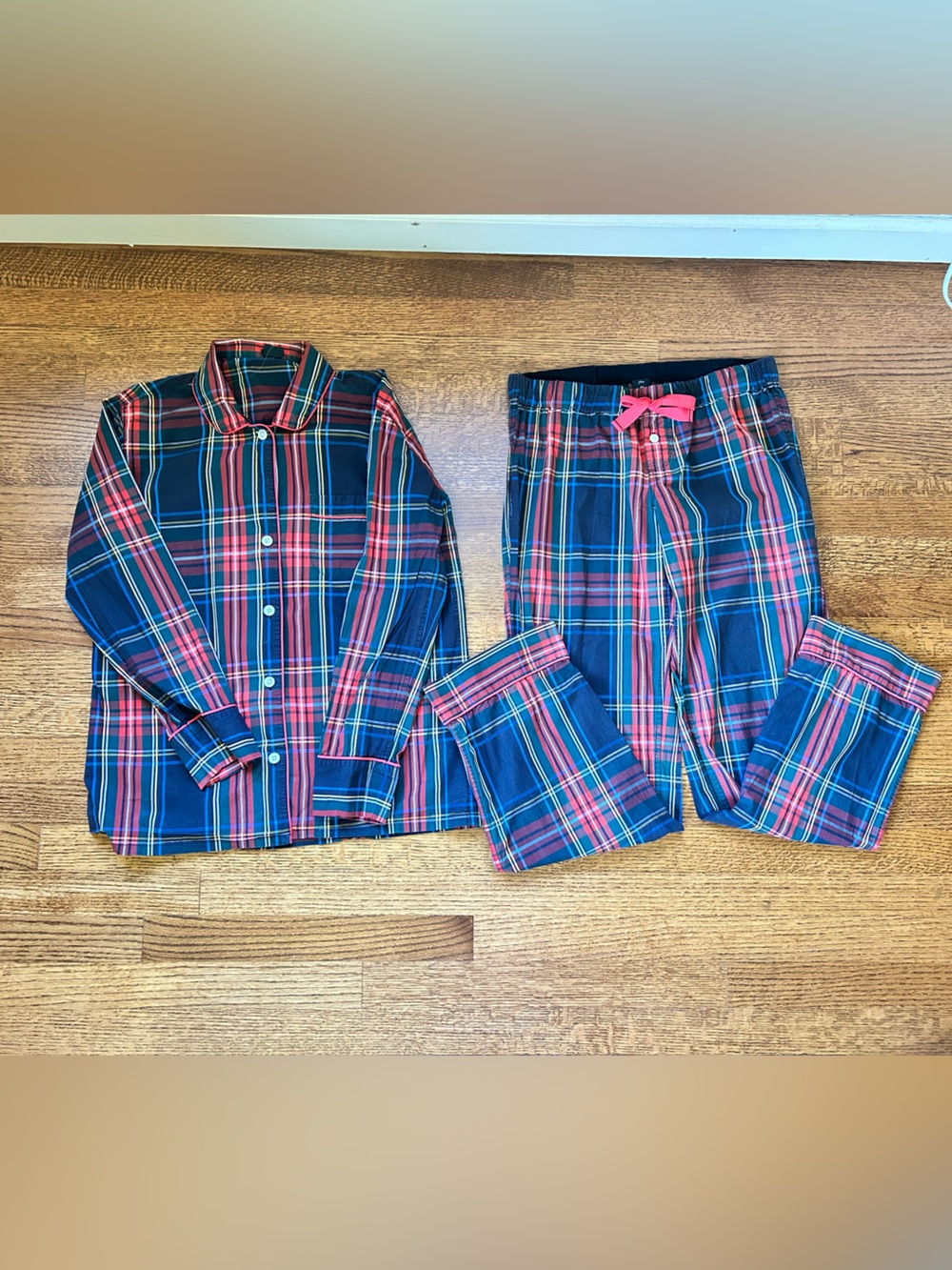 J. Crew Holiday Plaid Cotton Poplin Pajamas - Size XS